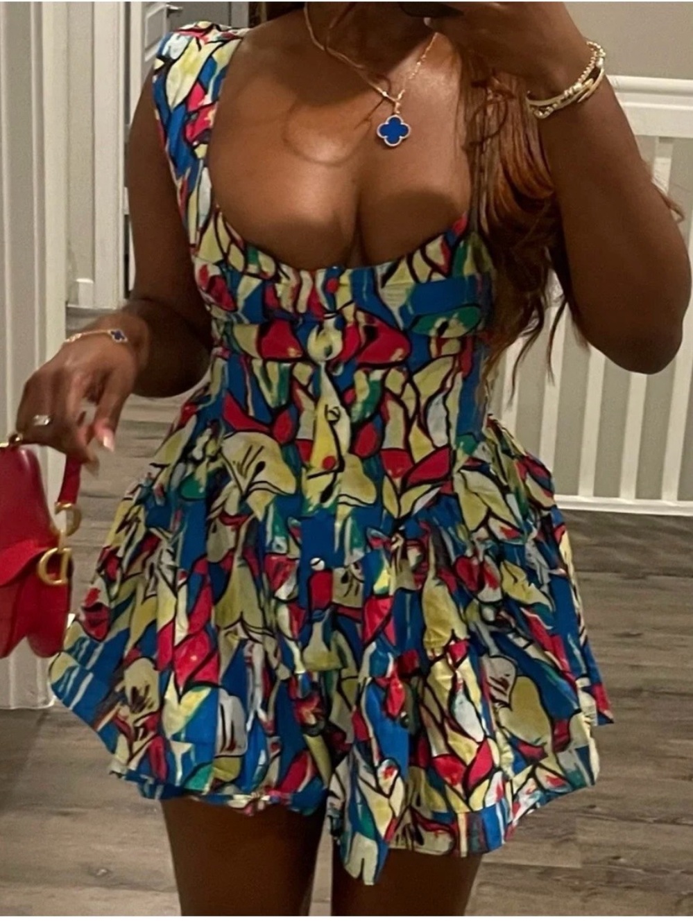 Vanessa Mooney Elisabeth Romper Dress Calla Lily - Picture 2 of 9